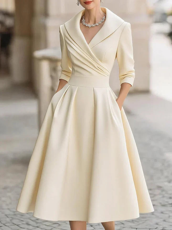 Luisa | Vestido midi satinado