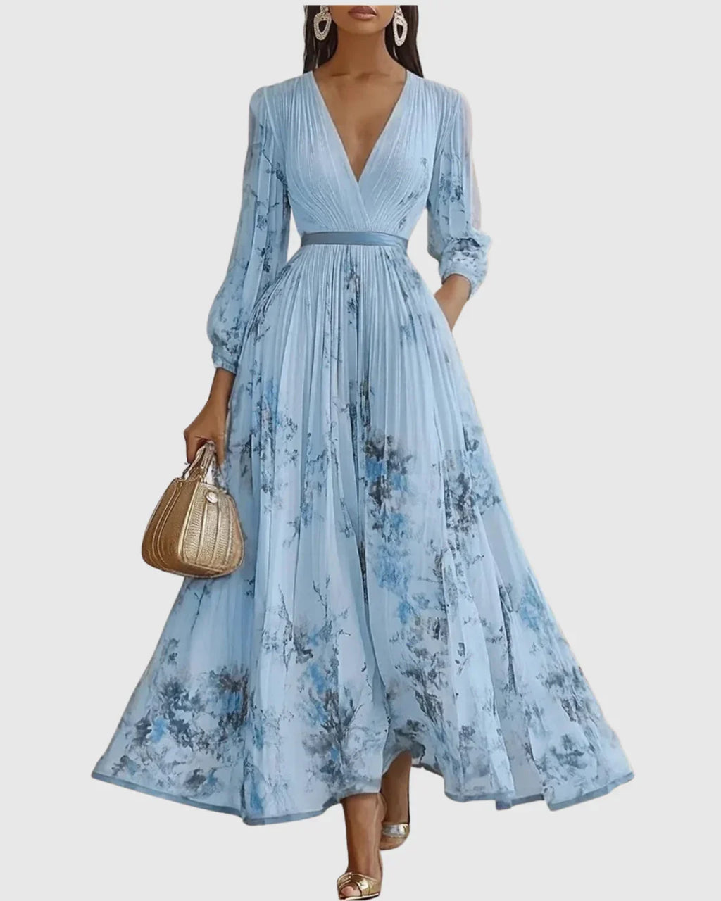 Rosa | Elegante vestido maxi plisado