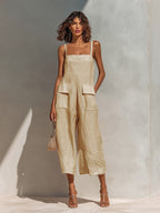 Pilar | Mono elegante con tirantes finos y pernera ancha