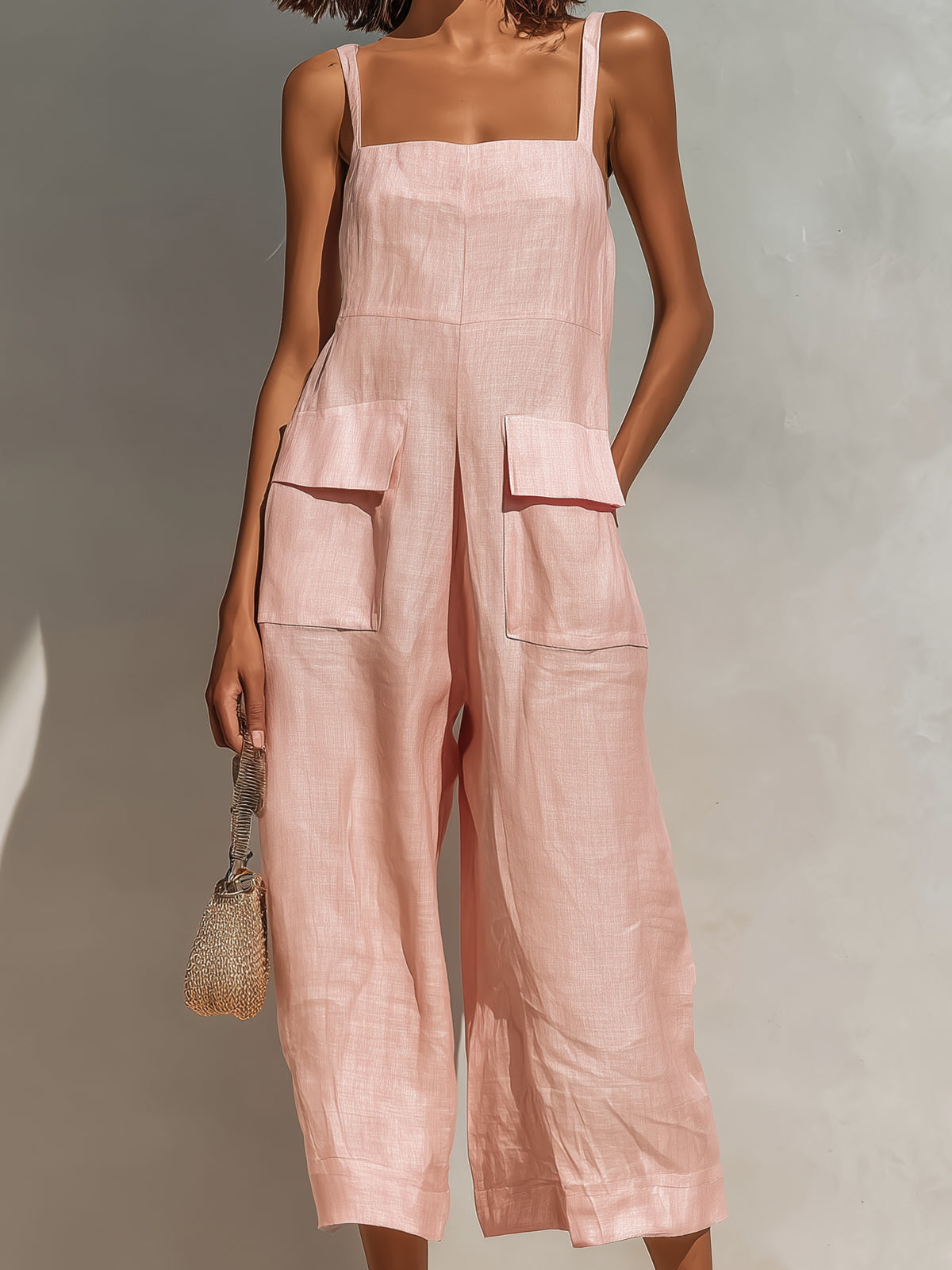 Pilar | Mono elegante con tirantes finos y pernera ancha