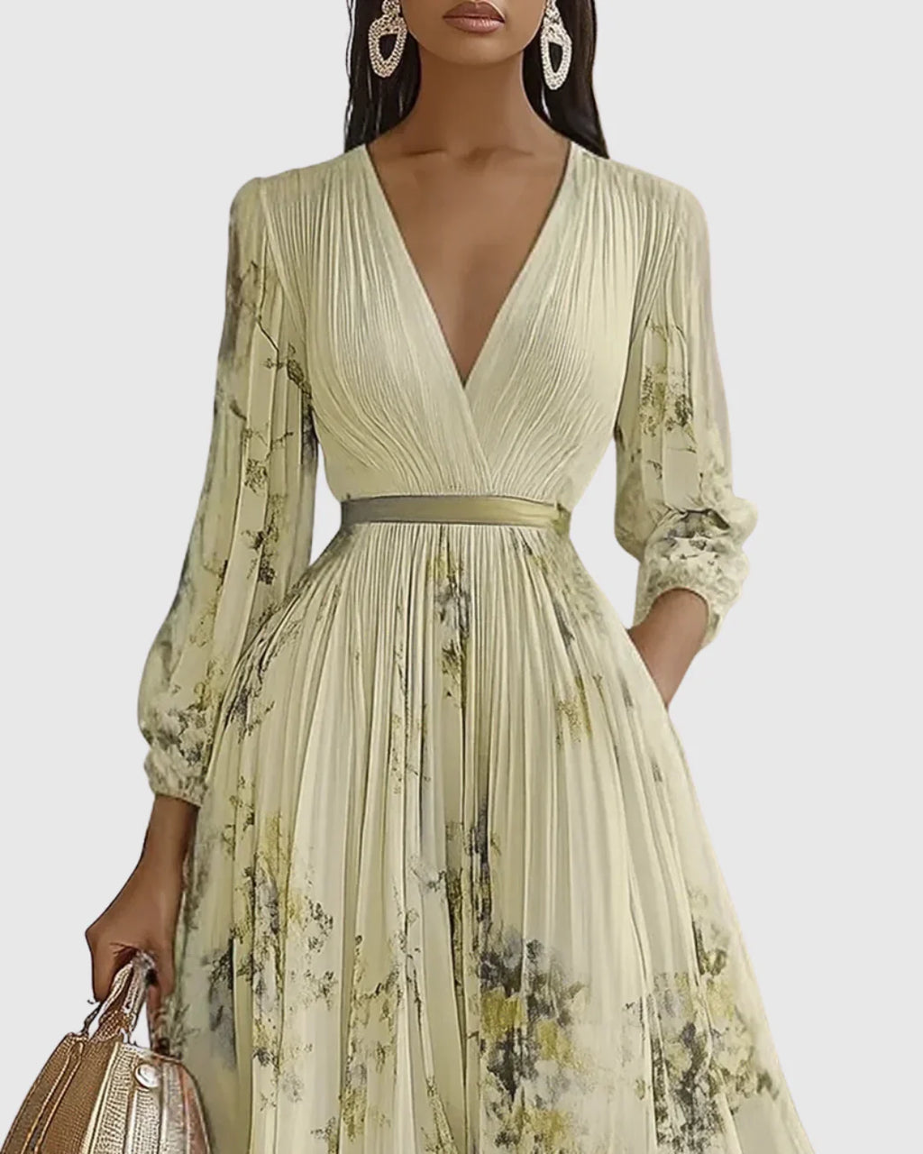 Rosa | Elegante vestido maxi plisado