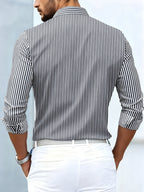 Emerson | Camisa de hombre a rayas vintage de manga larga