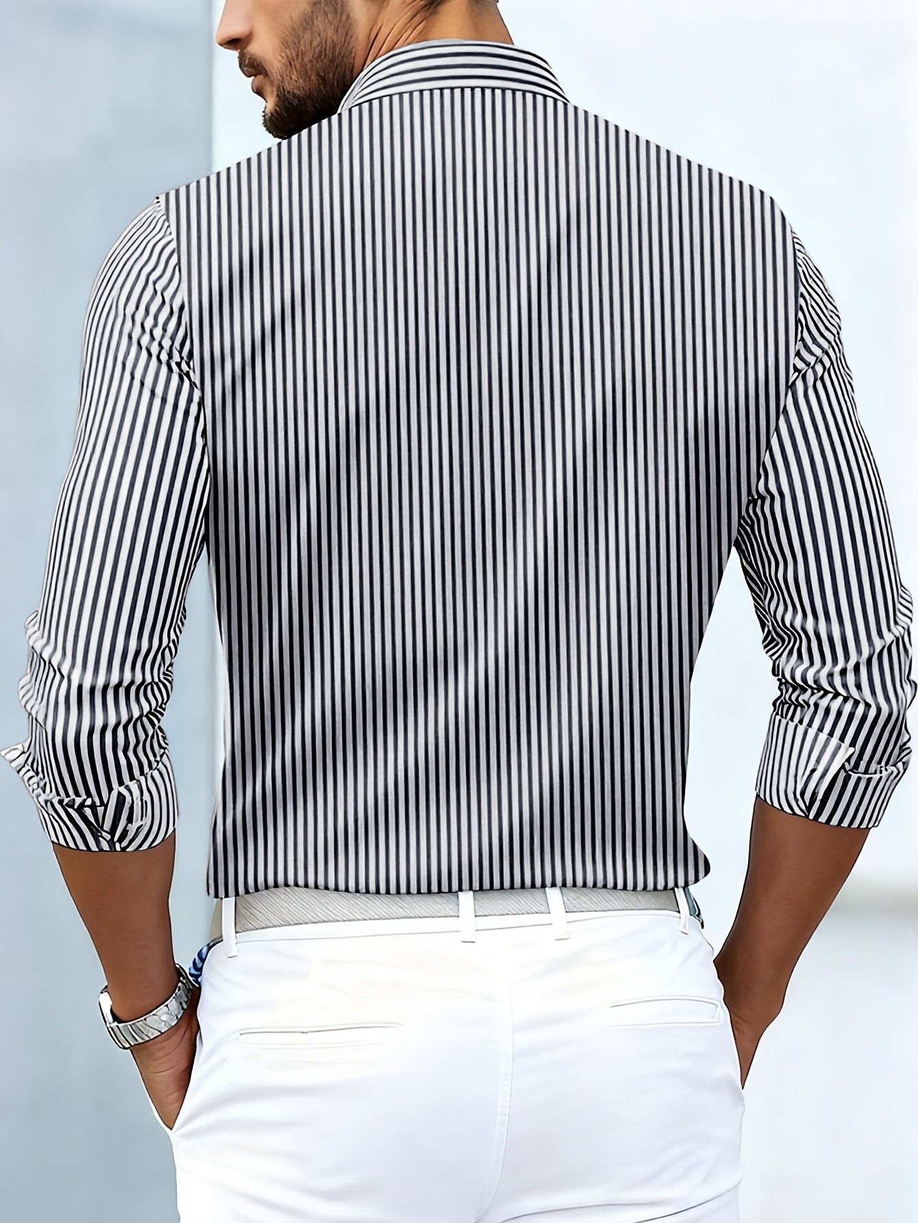 Emerson | Camisa de hombre a rayas vintage de manga larga