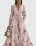 Rosa | Elegante vestido maxi plisado