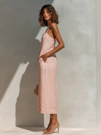 Pilar | Mono elegante con tirantes finos y pernera ancha