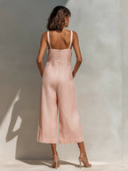 Pilar | Mono elegante con tirantes finos y pernera ancha