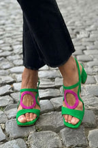 Caliope - Tacones con Punta Cuadrada y Corte Redondo para Verano