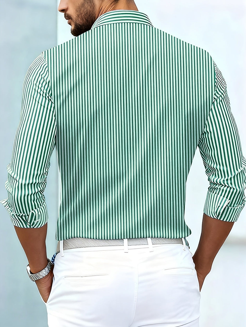 Emerson | Camisa de hombre a rayas vintage de manga larga