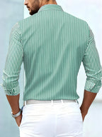 Emerson | Camisa de hombre a rayas vintage de manga larga