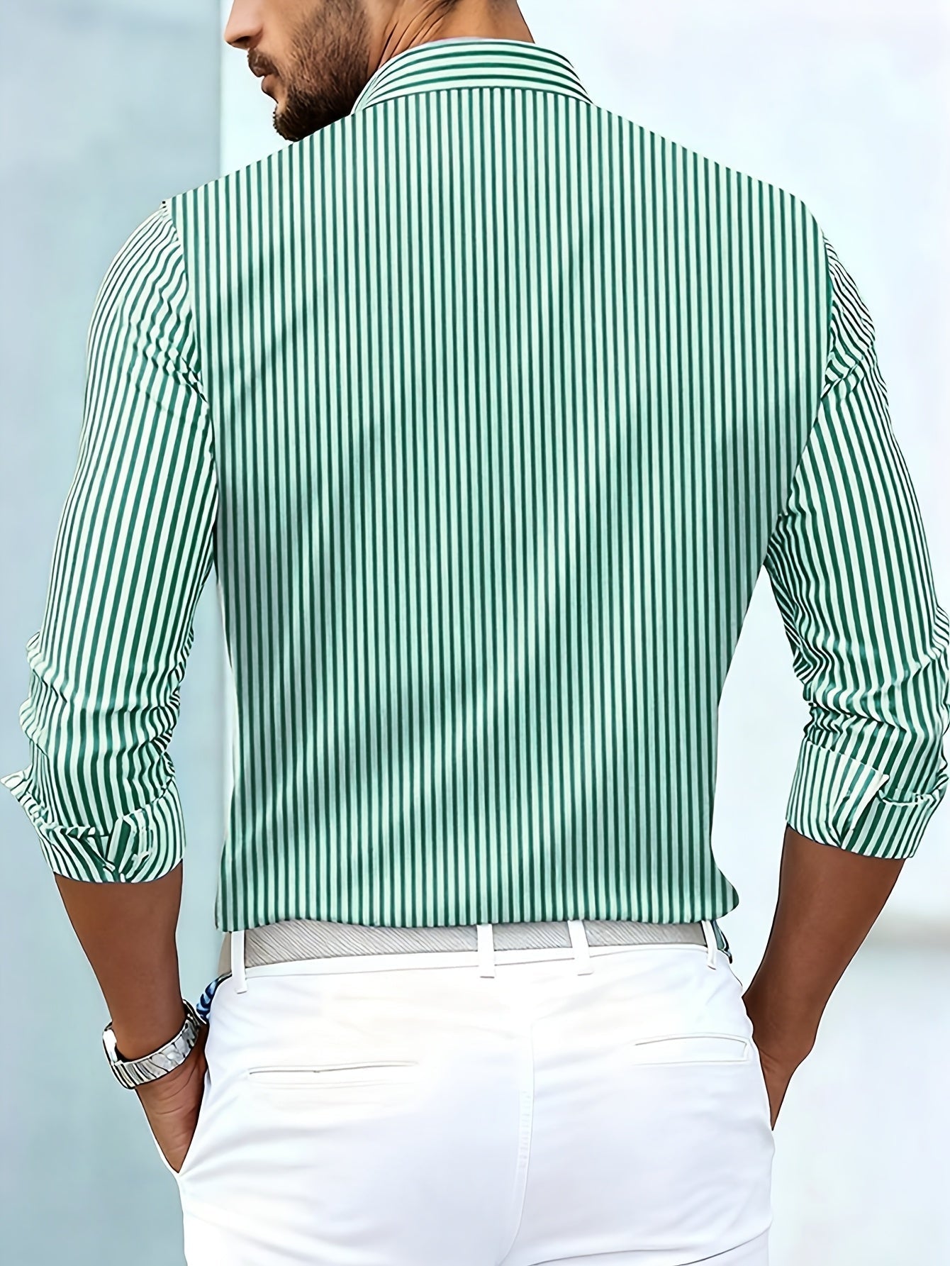 Emerson | Camisa de hombre a rayas vintage de manga larga