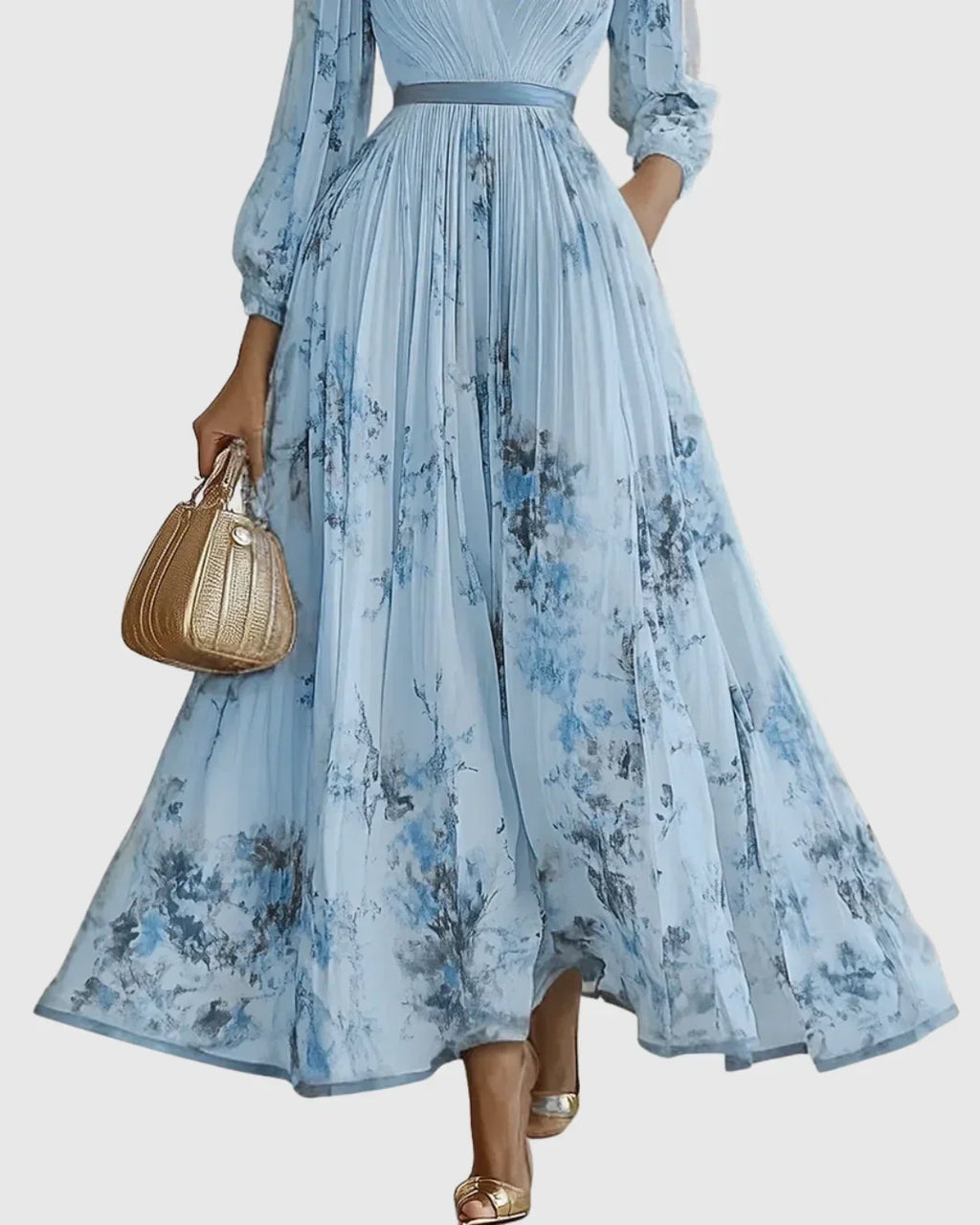Rosa | Elegante vestido maxi plisado