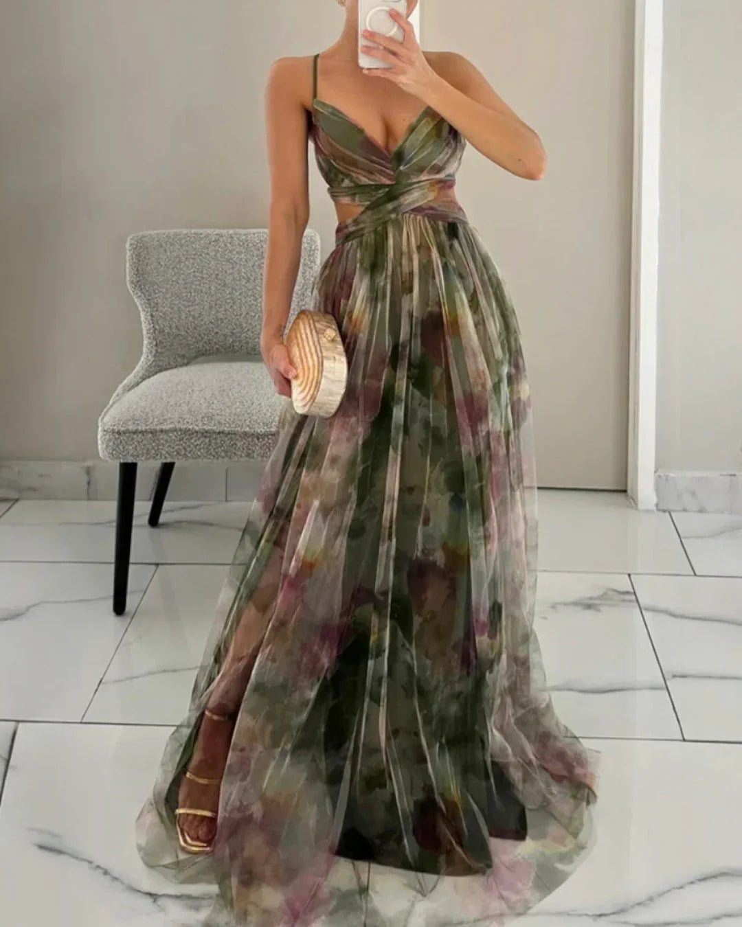 Gisela | Encantador maxivestido con estampado floral