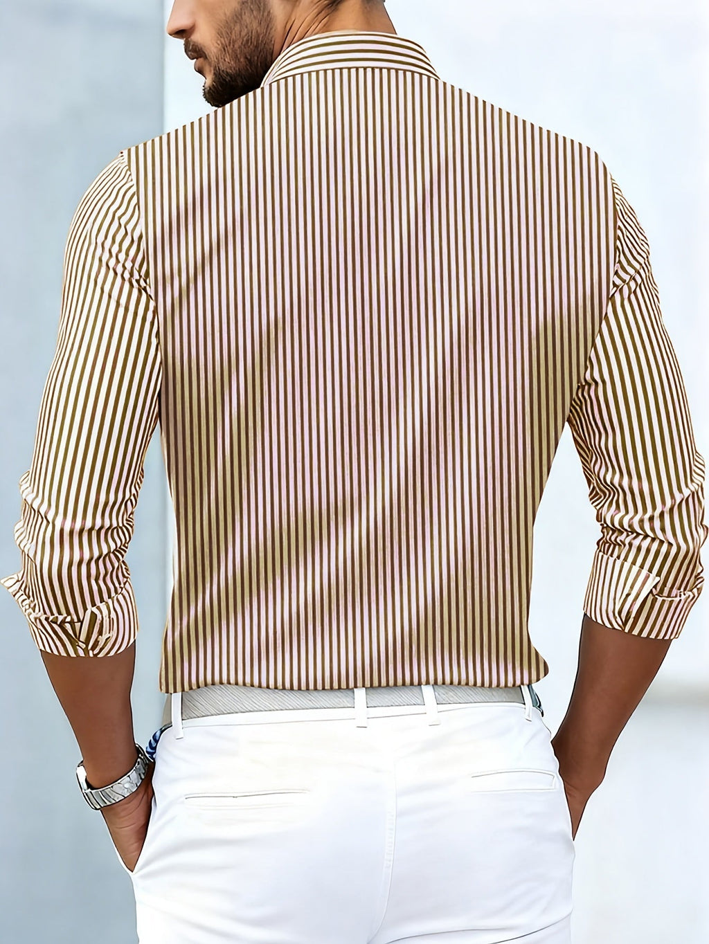 Emerson | Camisa de hombre a rayas vintage de manga larga