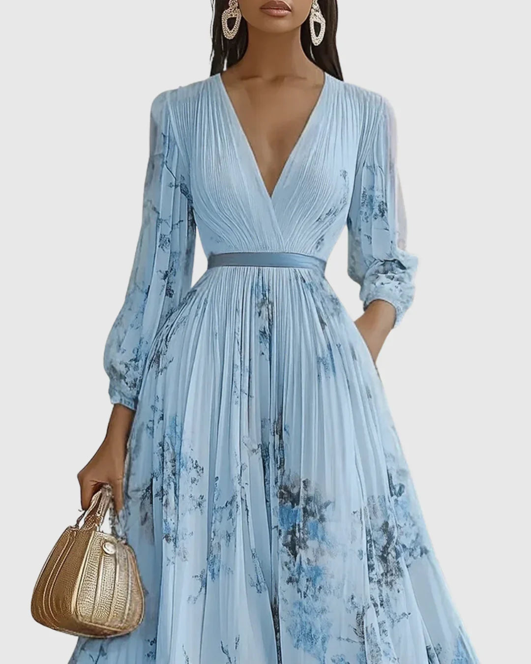 Rosa | Elegante vestido maxi plisado