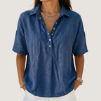 Elena™ | Blusa con textura de lino