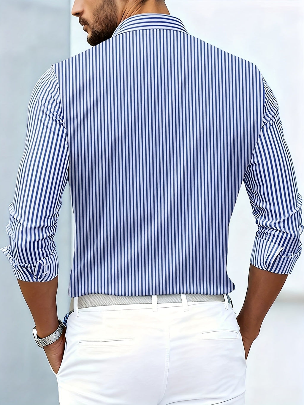 Emerson | Camisa de hombre a rayas vintage de manga larga