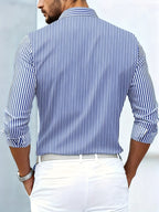 Emerson | Camisa de hombre a rayas vintage de manga larga