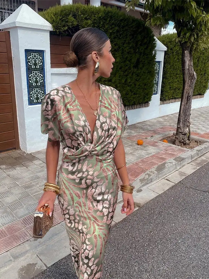 Clara™ | Vestido midi de color cobre
