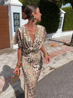 Clara™ | Vestido midi de color cobre