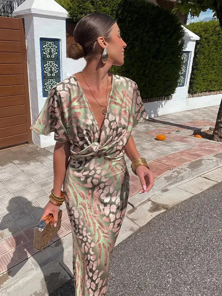 Clara™ | Vestido midi de color cobre