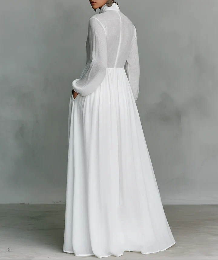 Elisa | Vestido plisado de manga larga