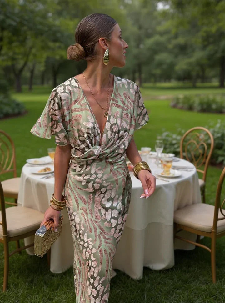 Clara™ | Vestido midi de color cobre