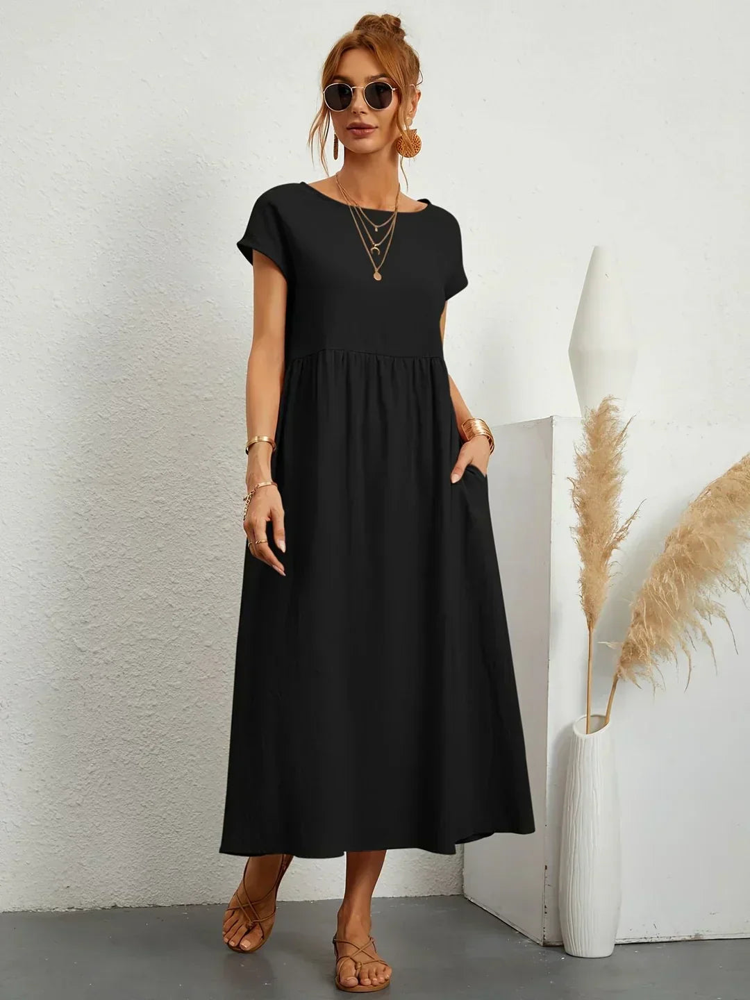 Gabriela™ | Vestido midi fluido de elegancia atemporal