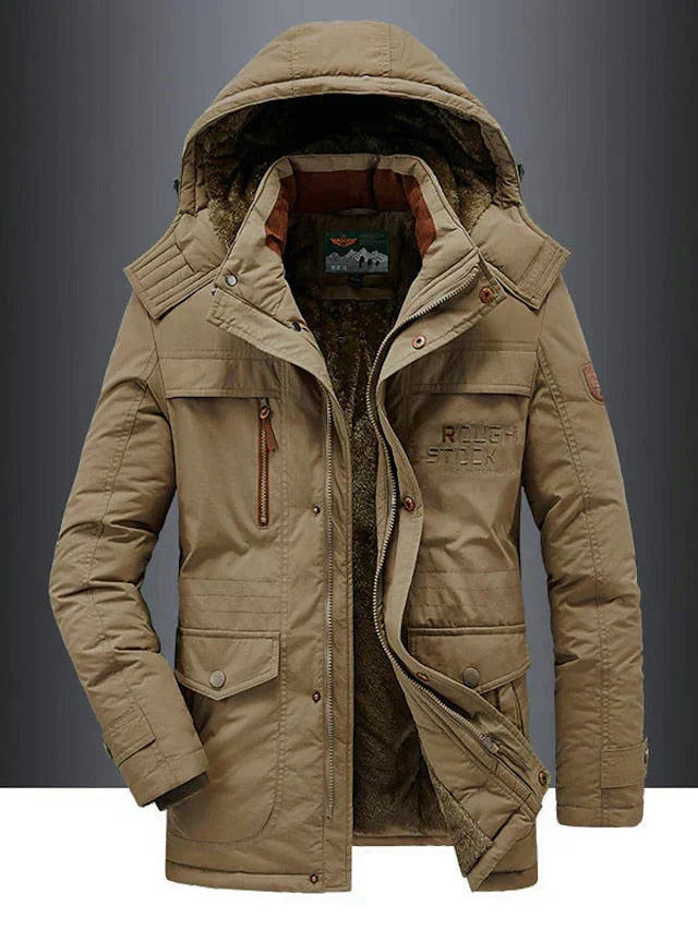 Carlos | Abrigo de invierno cálido para hombre de mezcla de lana premium y forro polar