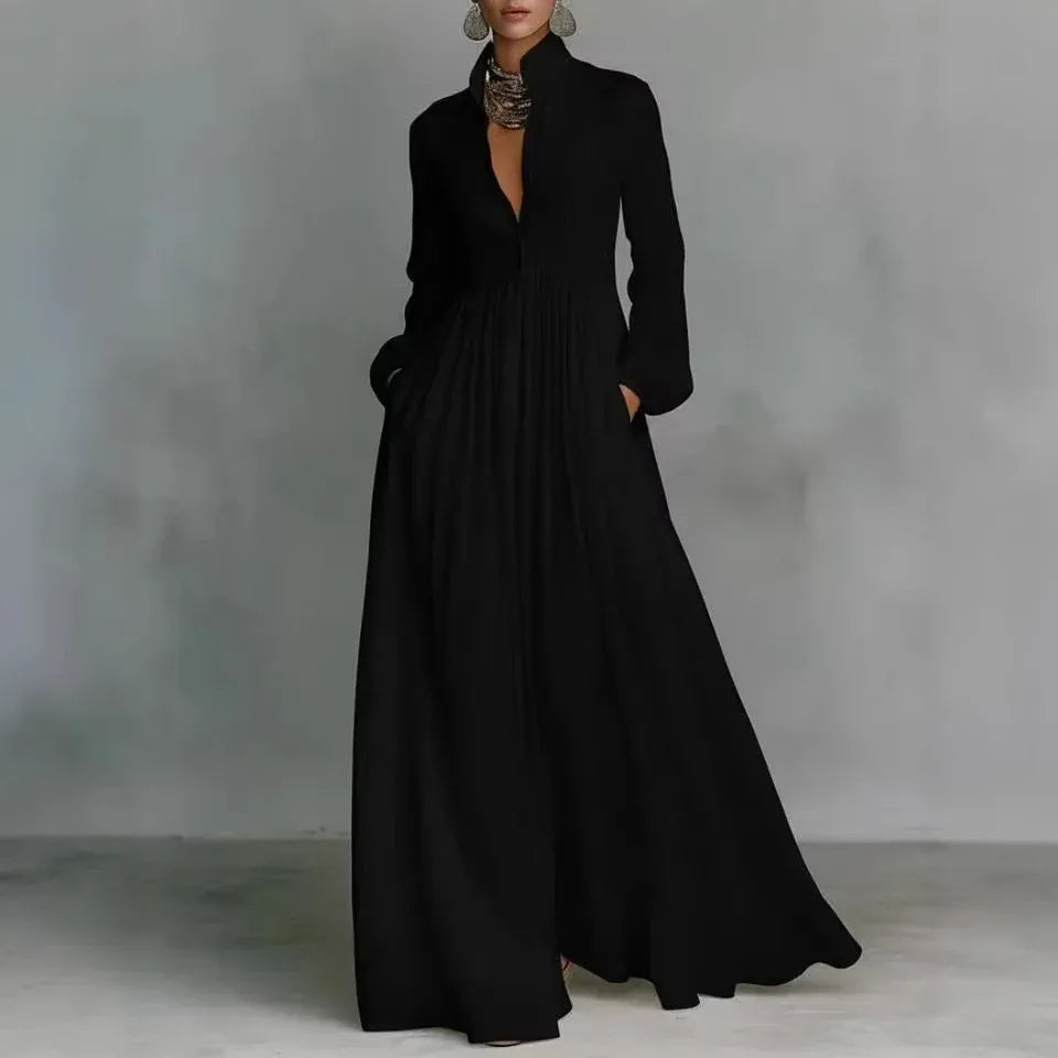 Elisa | Vestido plisado de manga larga