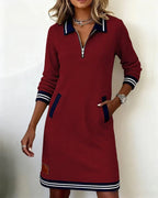 Lorena | Vestido tipo sudadera con cuello de cremallera