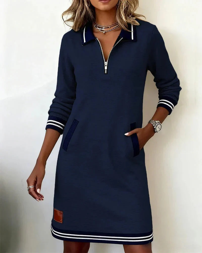 Lorena | Vestido tipo sudadera con cuello de cremallera