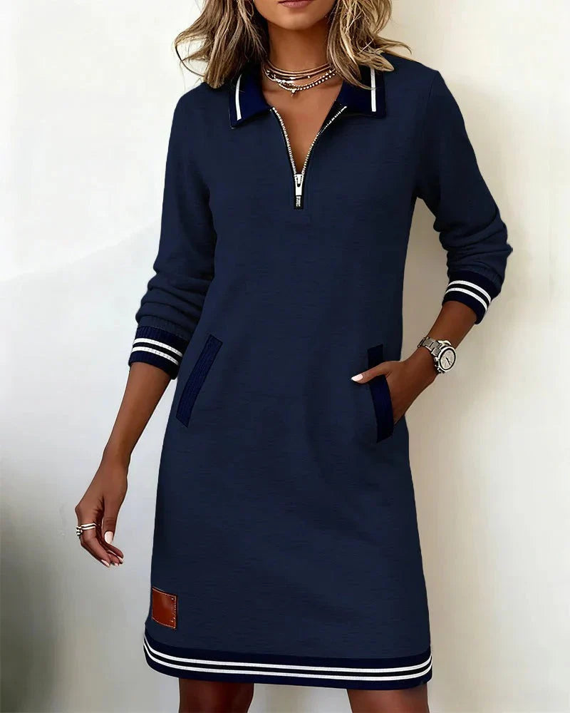 Lorena | Vestido tipo sudadera con cuello de cremallera