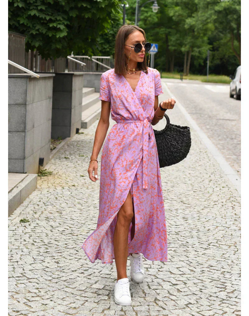 Julia | Elegante Vestido con Escote en V y Corte Moldeador