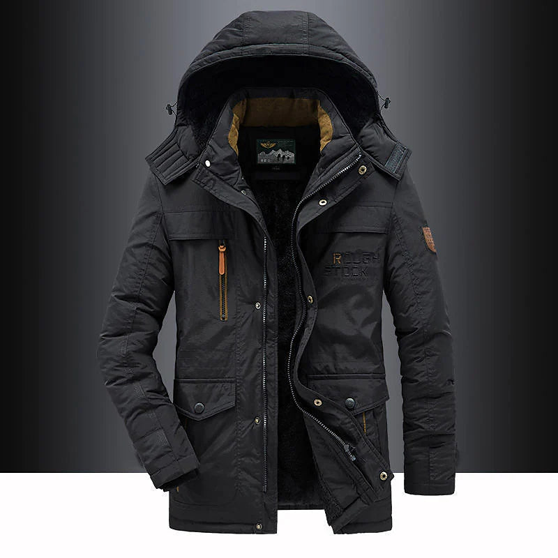 Carlos | Abrigo de invierno cálido para hombre de mezcla de lana premium y forro polar